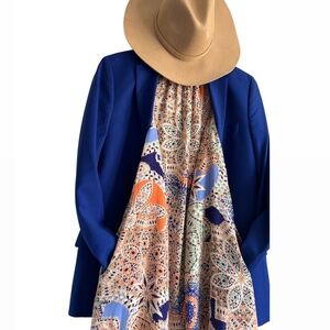 Vintage style hippy chic dress or tunic top in multi colour awesome fun pattern